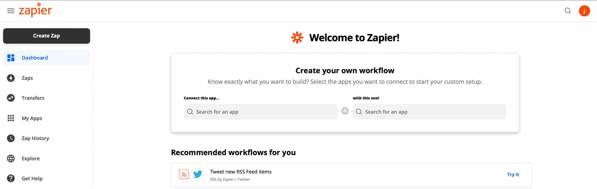 Zapier interface