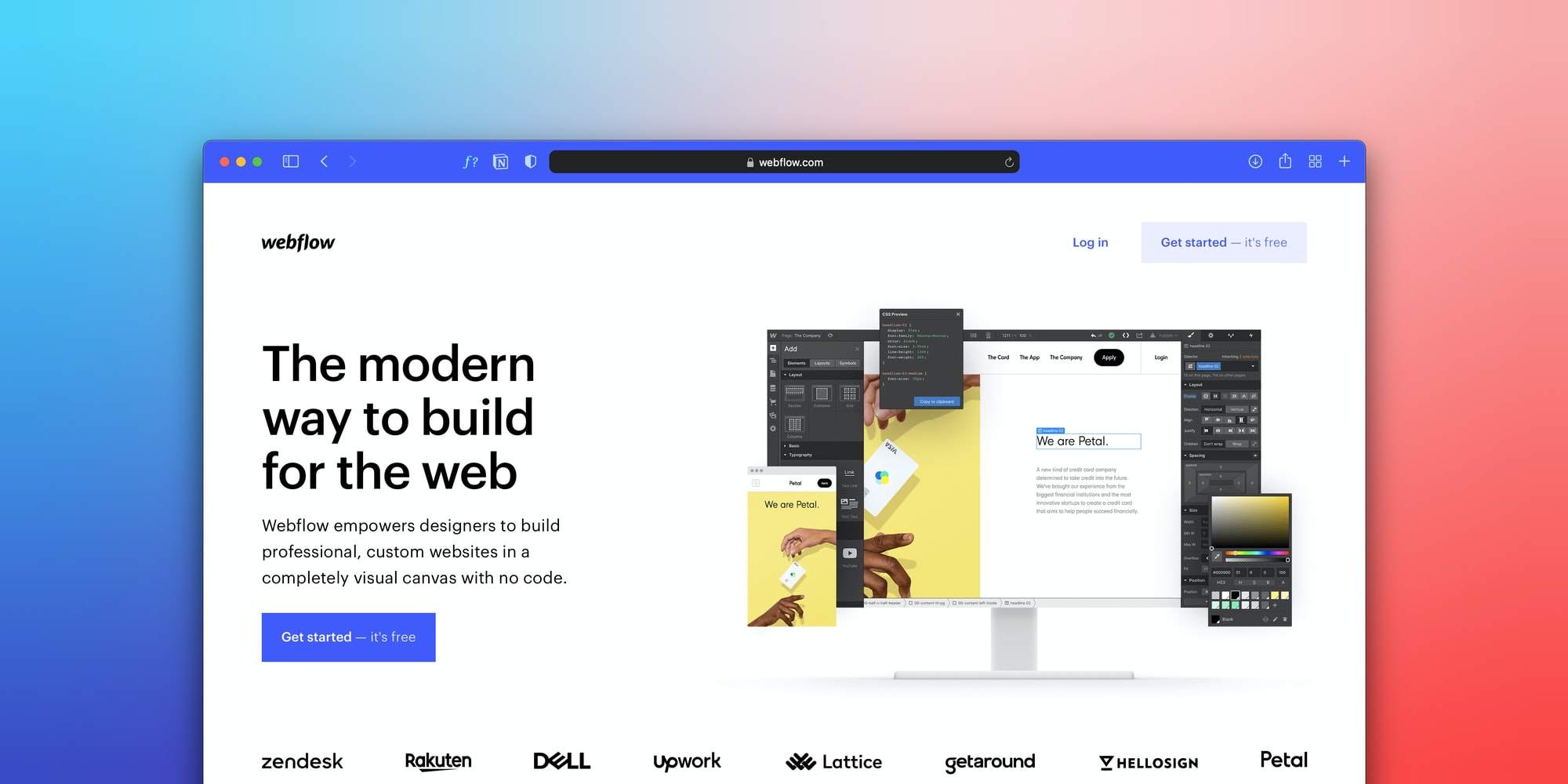 Webflow No-Code Website Builder Screenshot