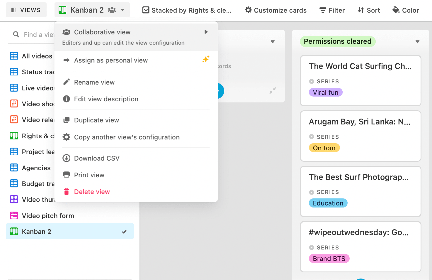 Screenshot of Airtable collaborative view