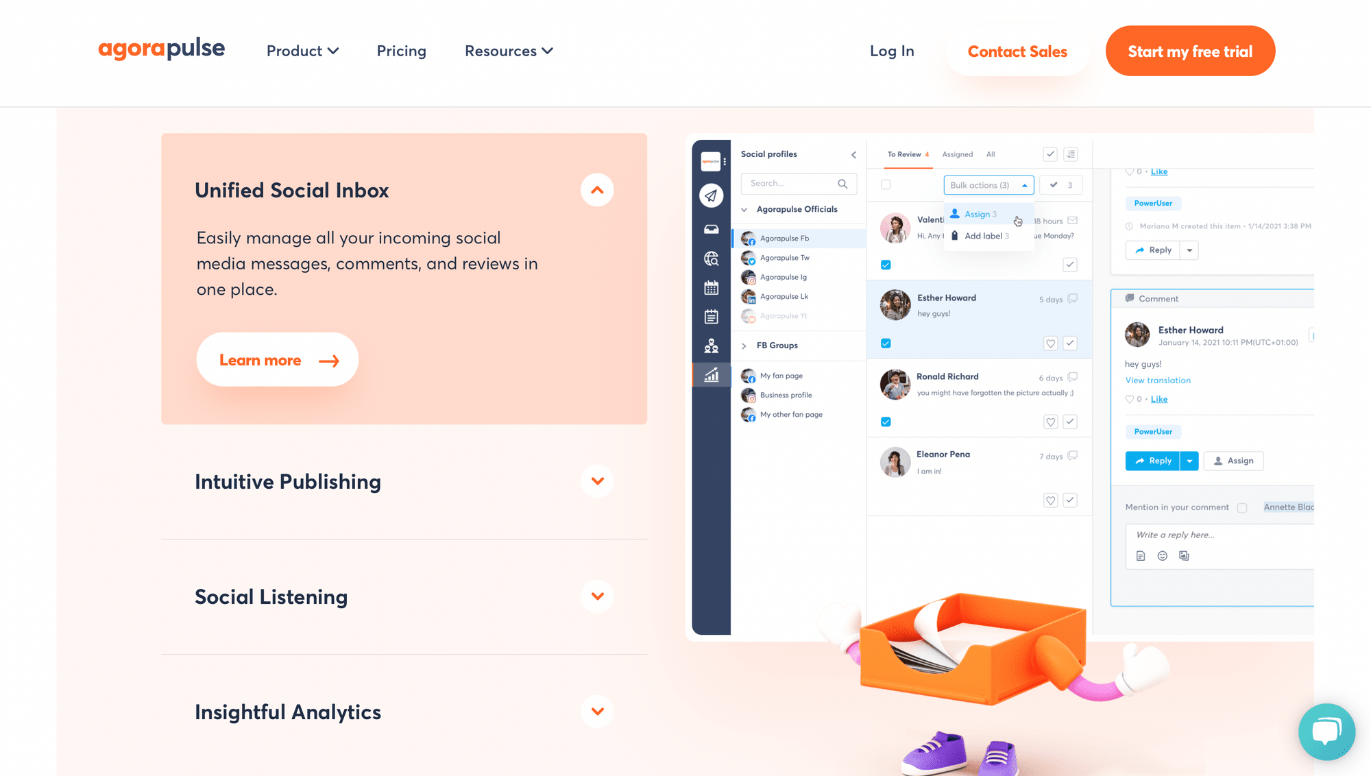 Agorapulse screenshot for social media