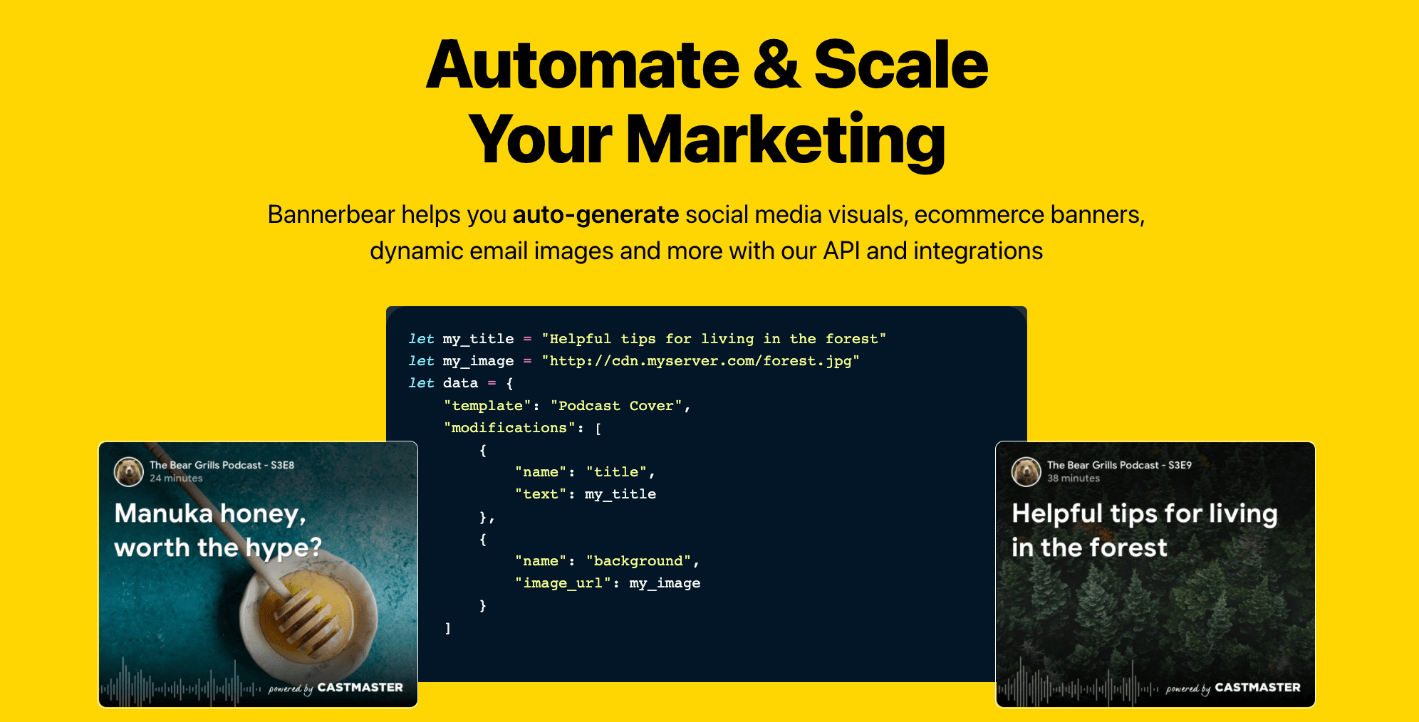 Bannerbear automation and scale marketing product