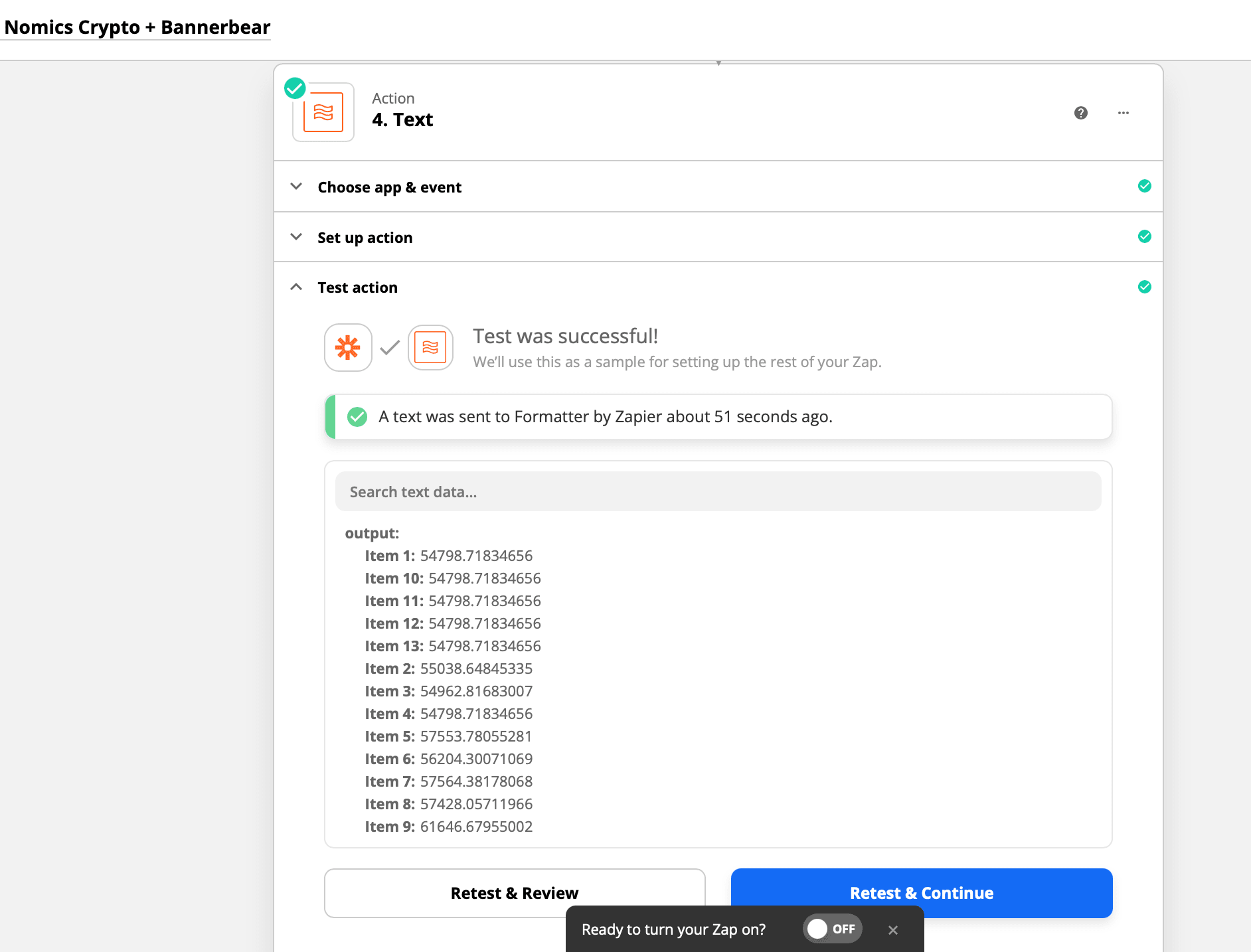 Zapier interface action trigger setup screenshot test action