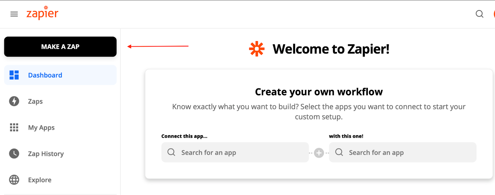 Screenshot of Zapier home page