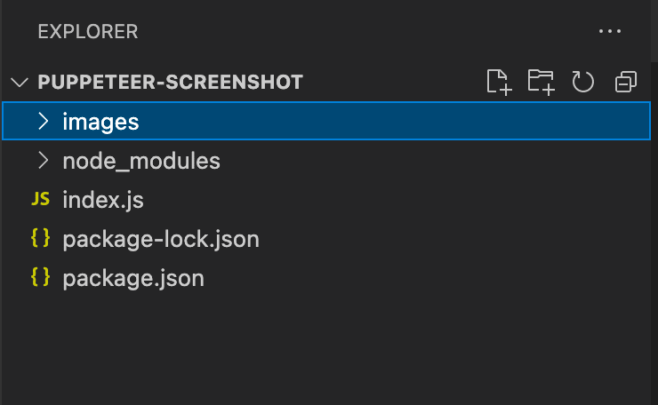 screenshot of new images folder