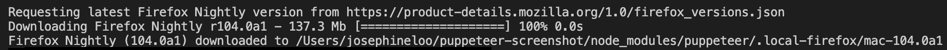 screenshot of Firefox Nightly downloaded in puppeteer-screenshot project