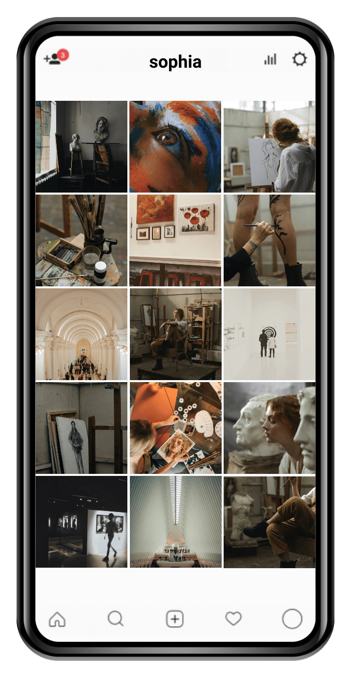 Sample of generated Instagram grid mockup design