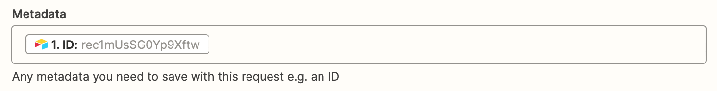 Screenshot of Zapier Airtable metadata
