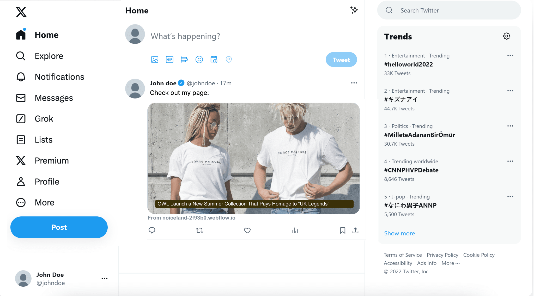 a screenshot of Open Graph image on Twitter