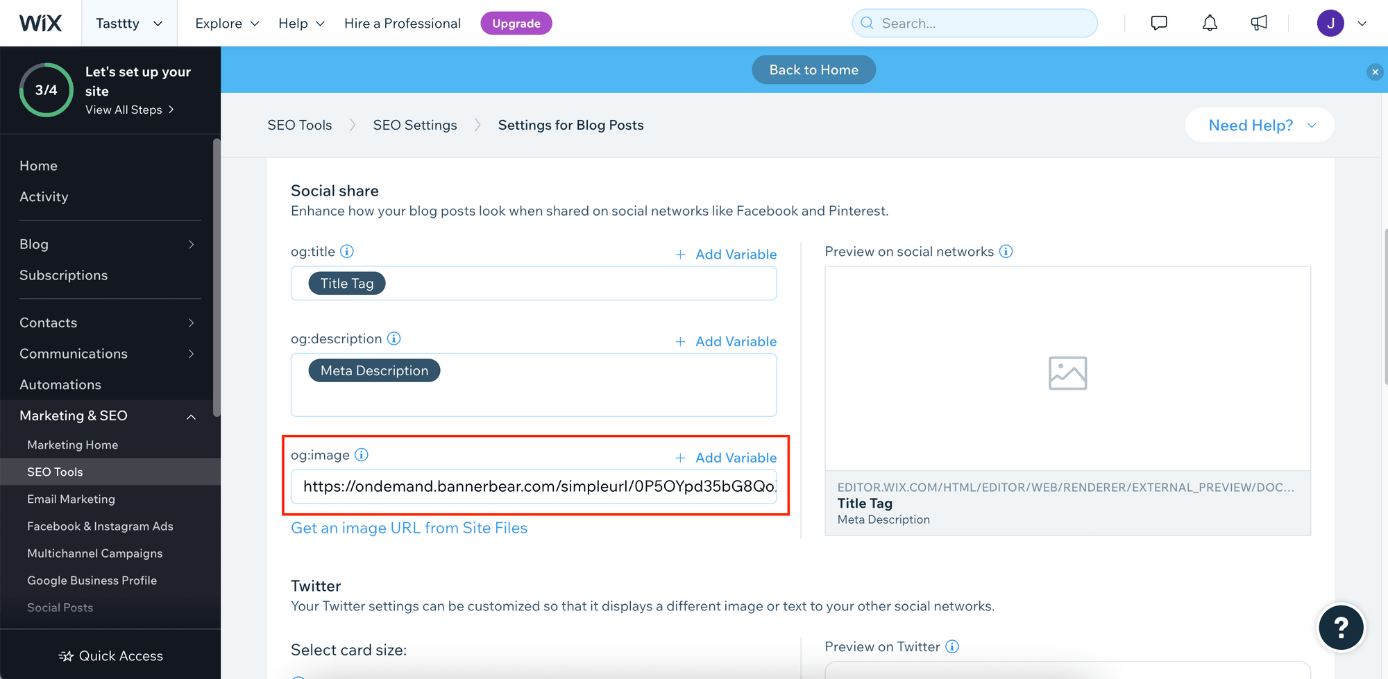 Wix's og:image settings