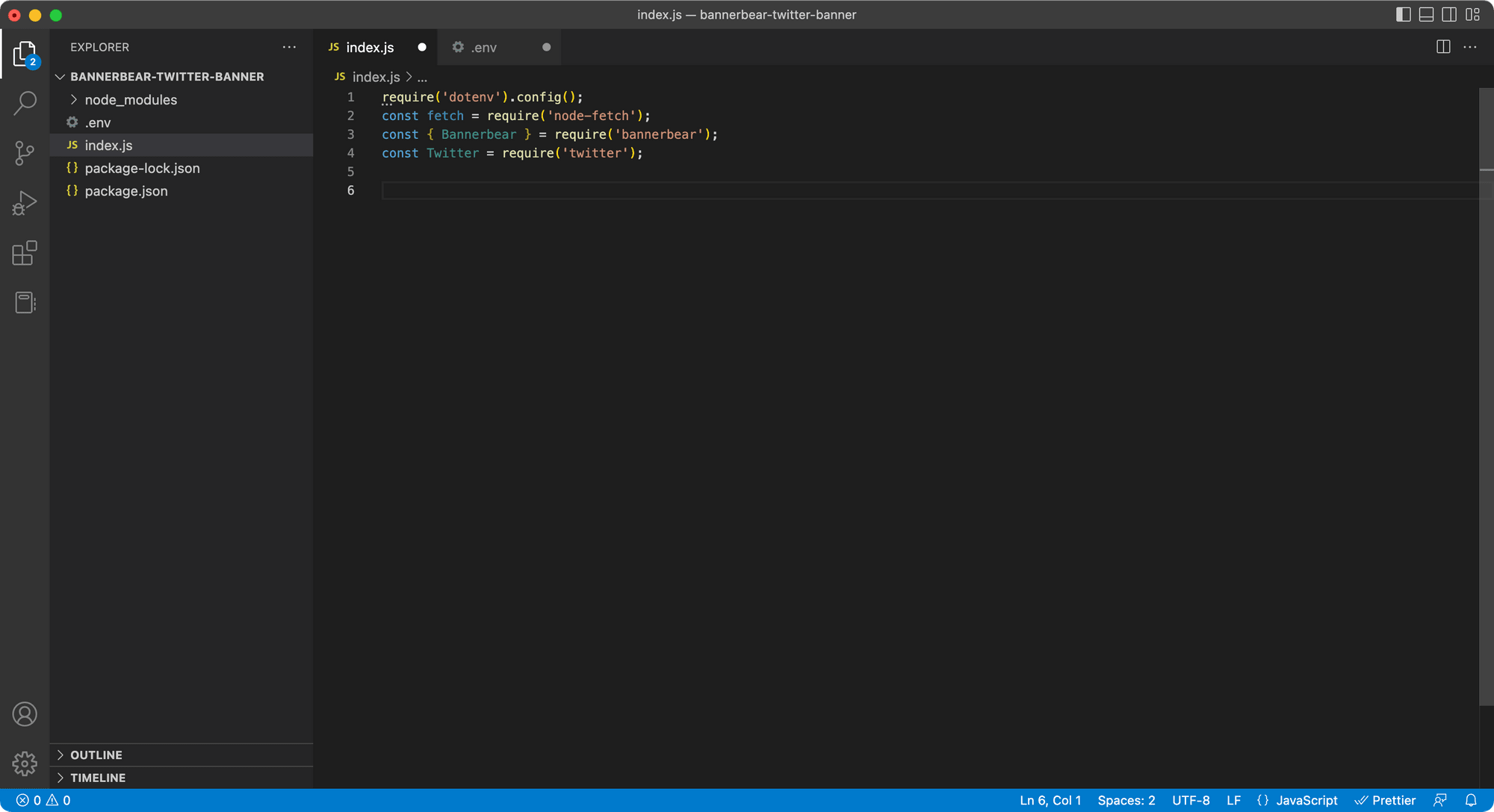 a screenshot of VS Code