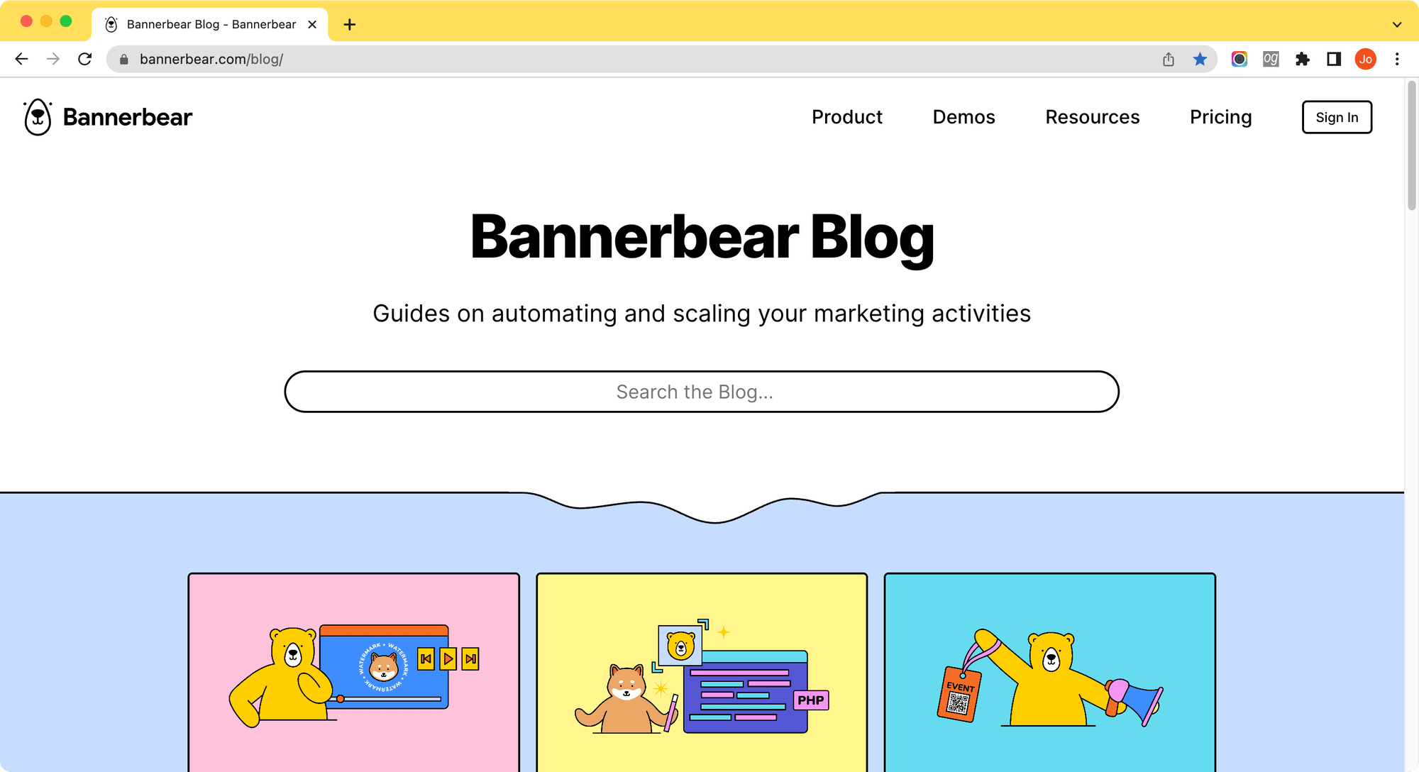 a screenshot of Bannerbear Blog