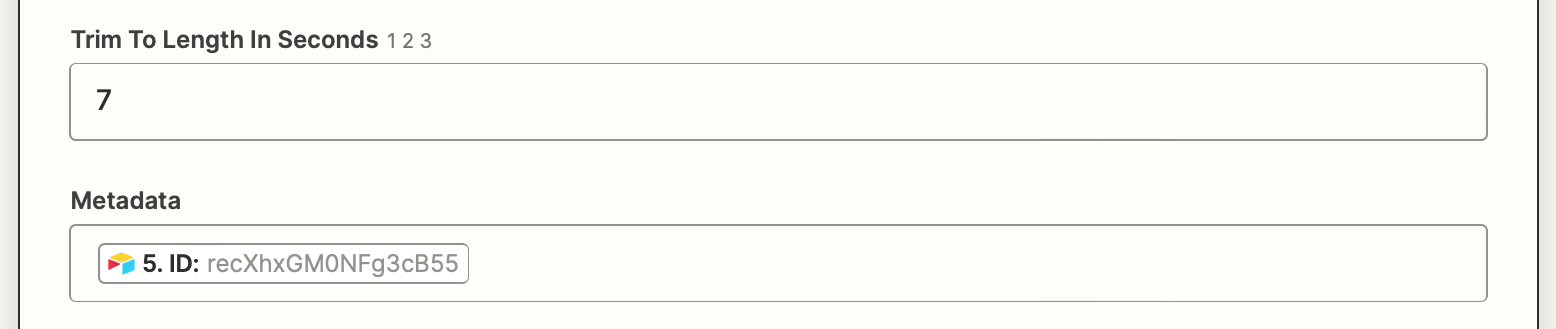 Screenshot of Zapier Airtable metadata
