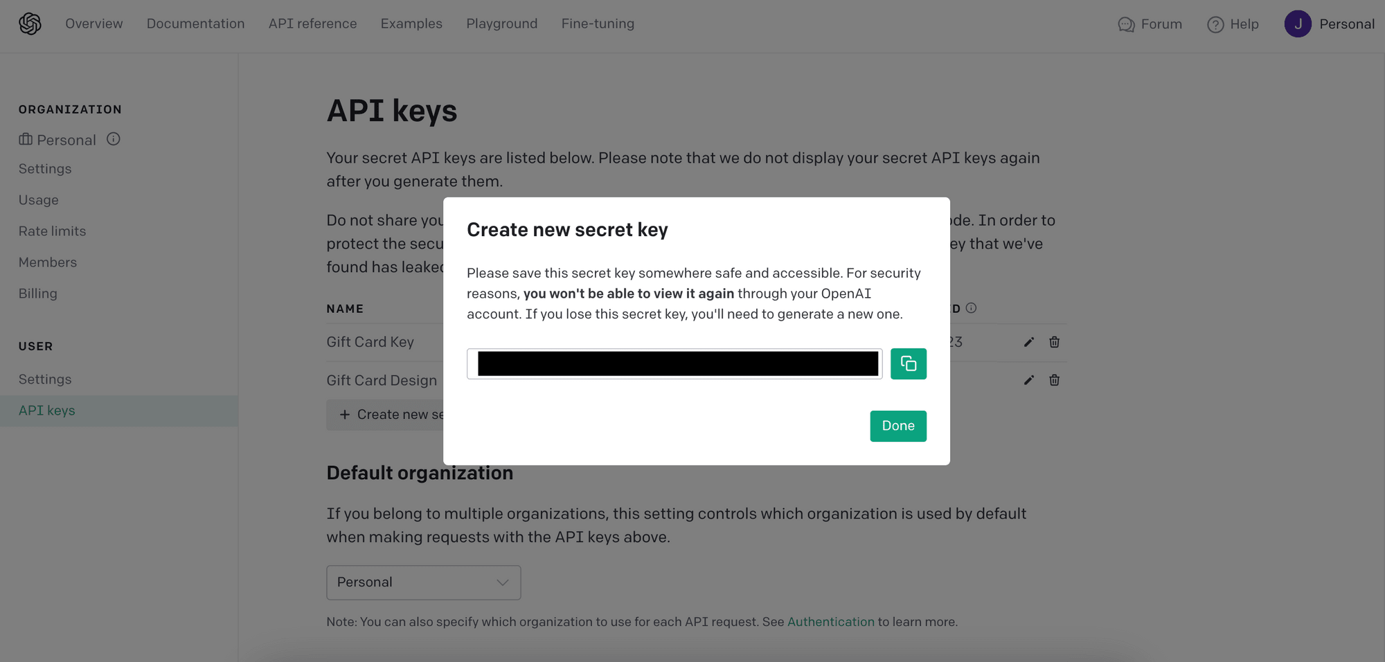 OpenAI API secret key.png