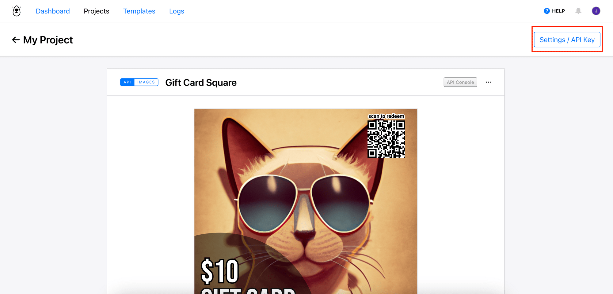 Bannerbear gift card template - API key.png