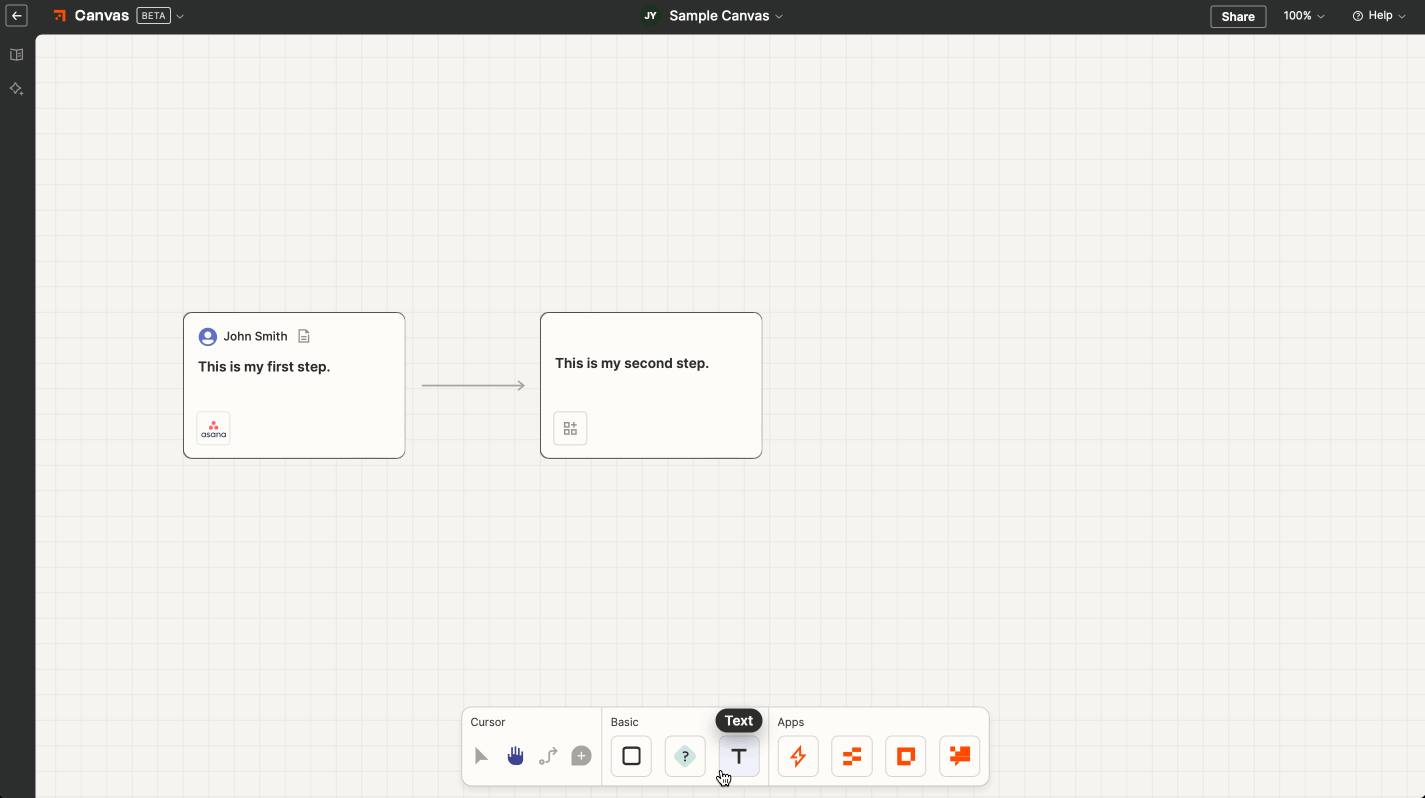 GIF of Zapier Canvas editor split path setup