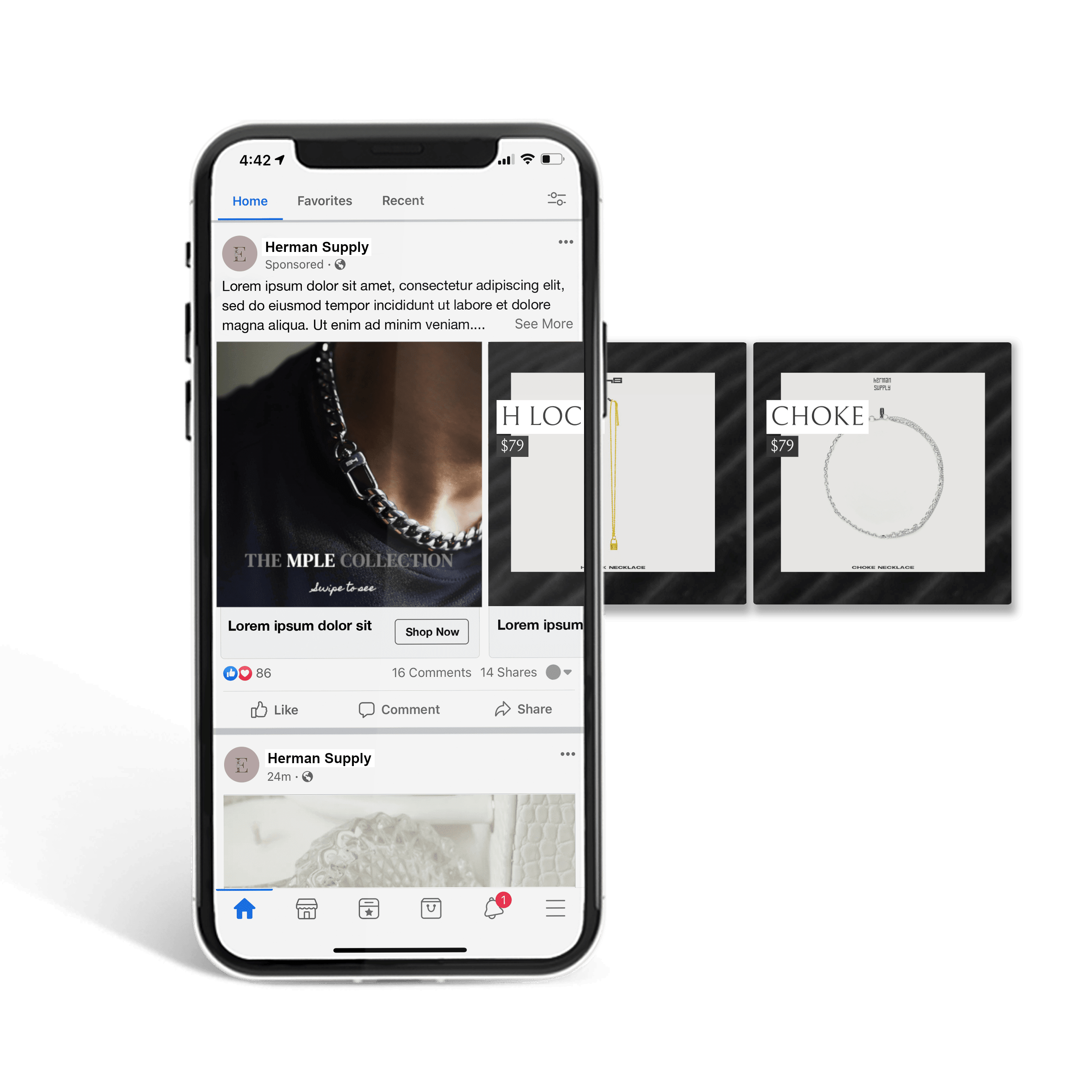 Facebook carousel ad graphic