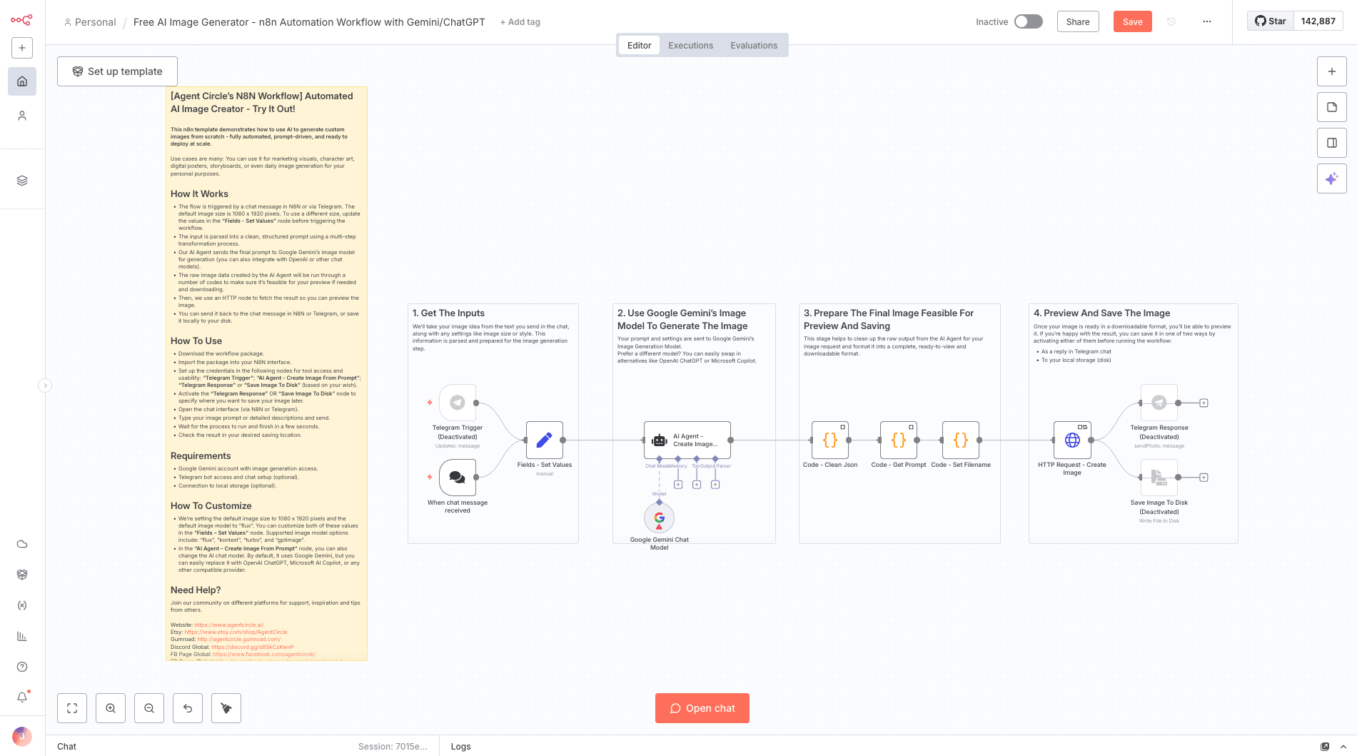 Screenshot of n8n editor