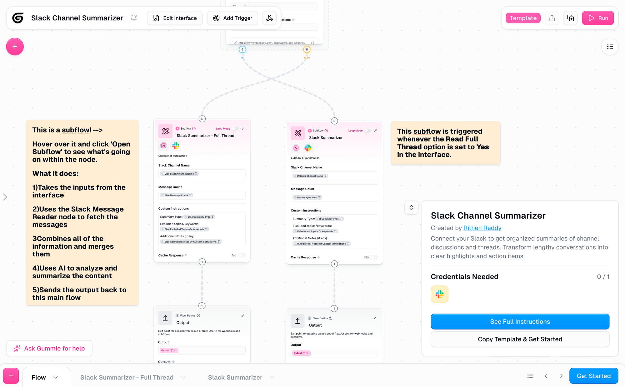 Screenshot of Gumloop template