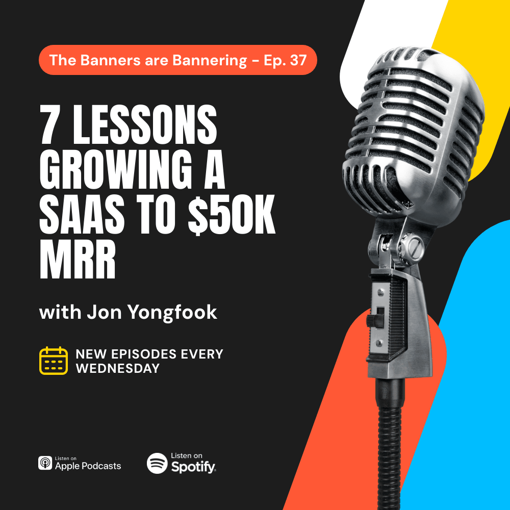 Sample podcast episode cover art generated with Bannerbear