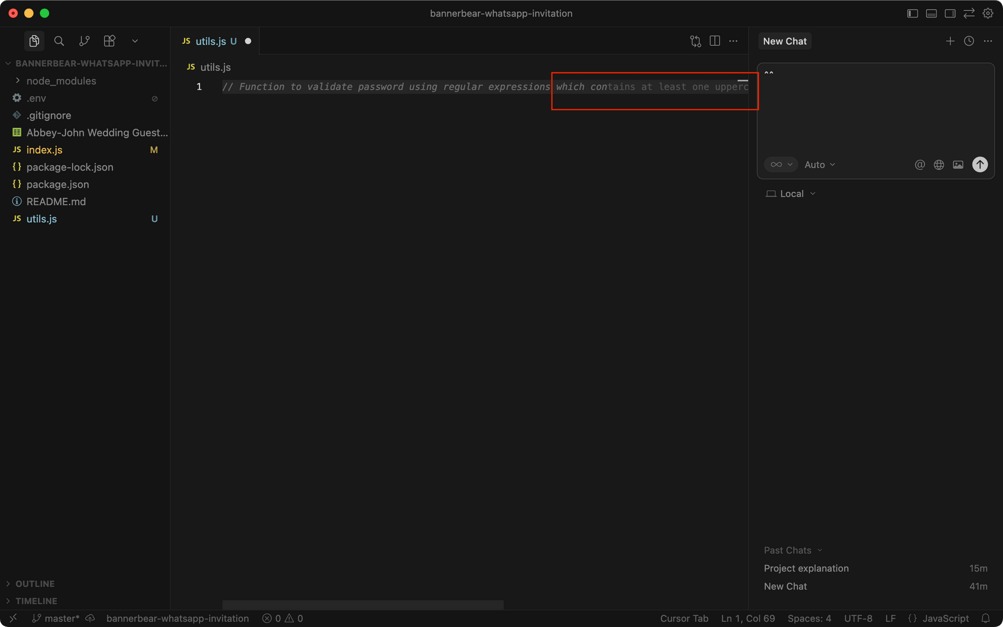 a screenshot showing updated prediction in the Cursor editor as you type