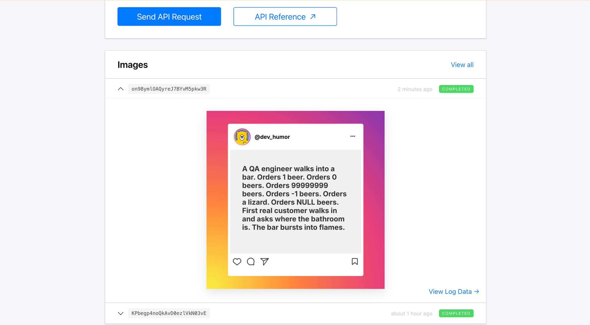 a screenshot showing the image generated by Bannerbear