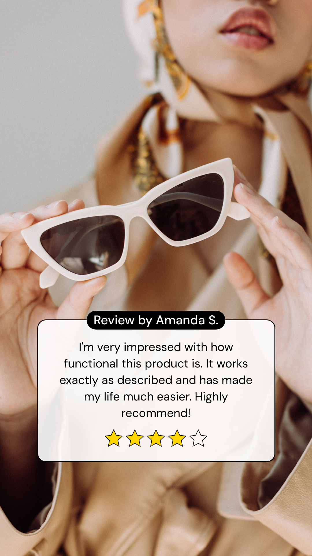 Bannerbear White and Black Simple Photocentric Review Instagram Story template
