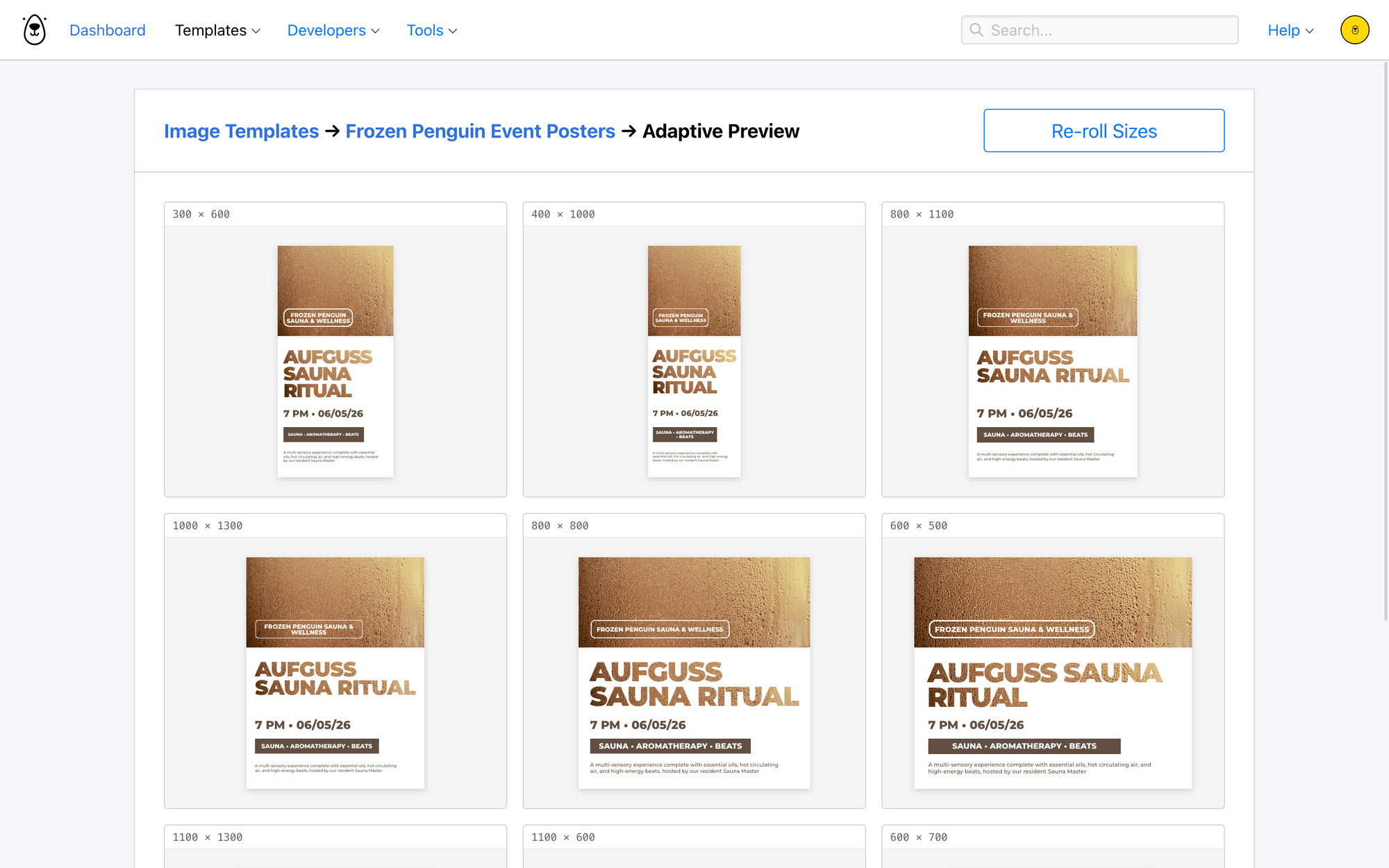 Screenshot of Bannerbear template adaptive preview