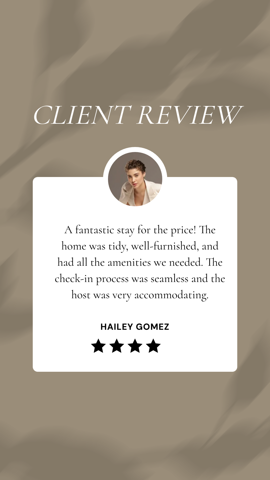 Bannerbear Brown and White Simple Review Instagram Story template