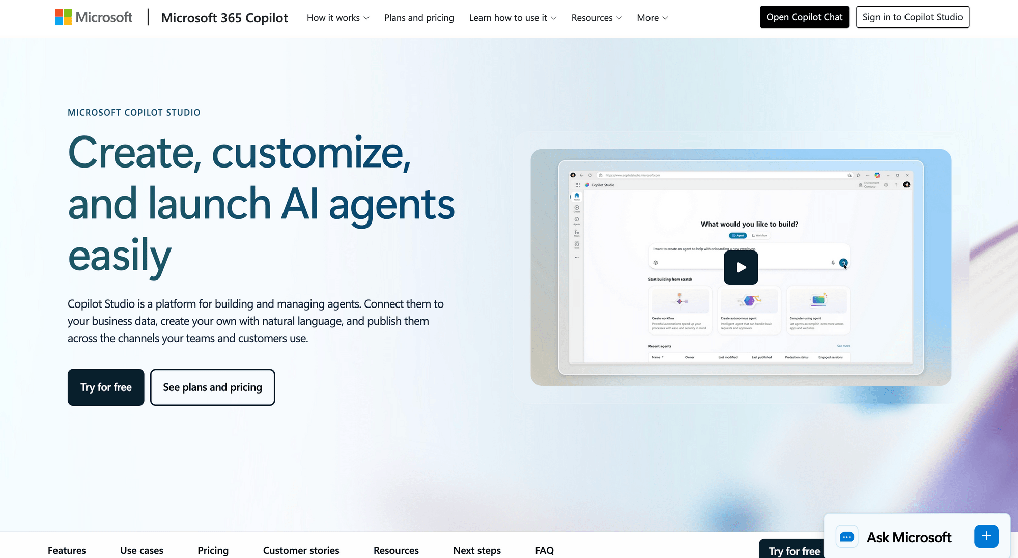 Top 9 AI Agent Builders in 2026 - Microsoft Copilot Studio
