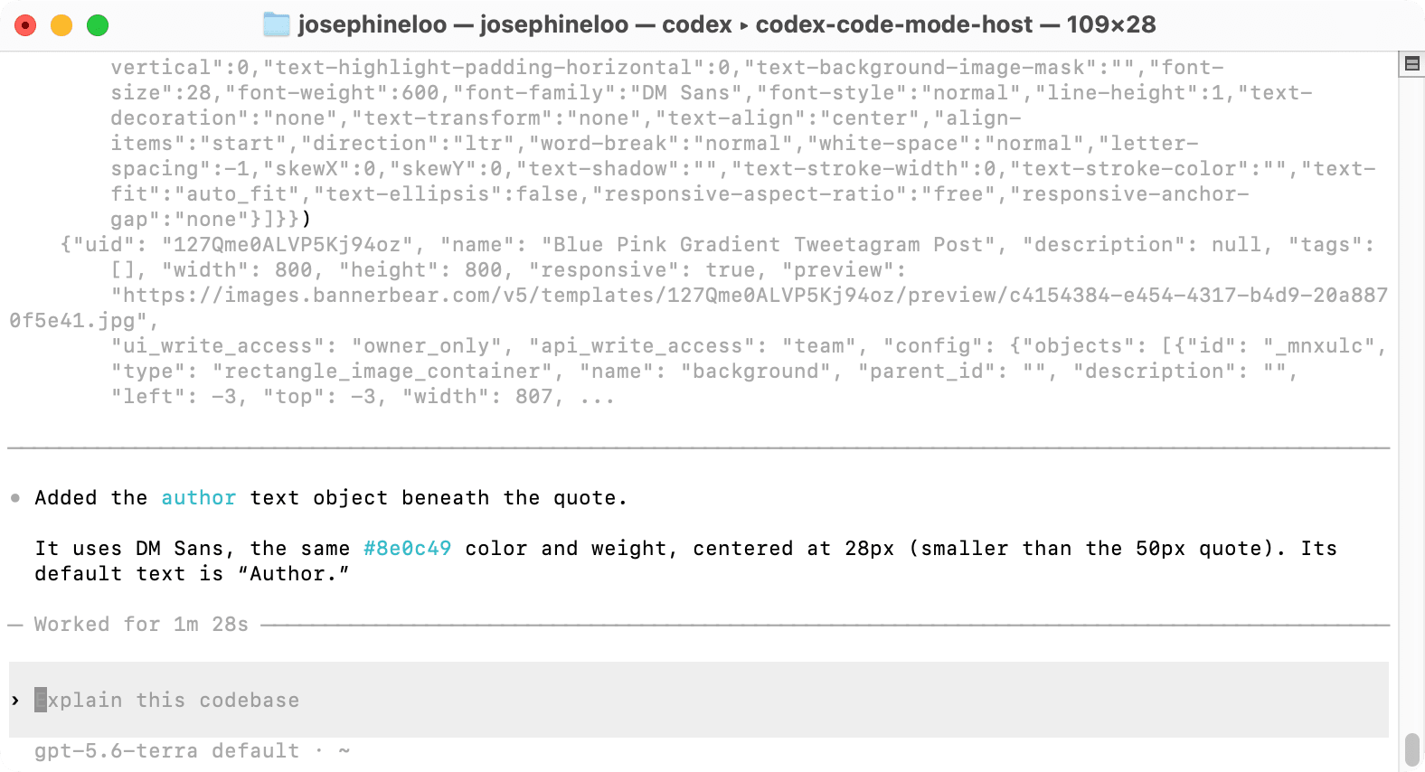 a screenshot of editing a template using Bannerbear MCP in Codex.png
