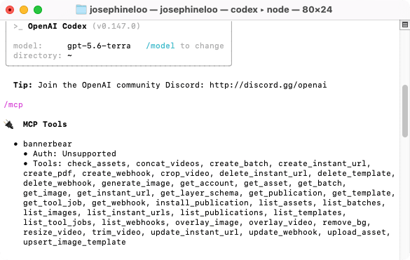 a screenshot of Bannerbear MPC in the Codex CLI.png