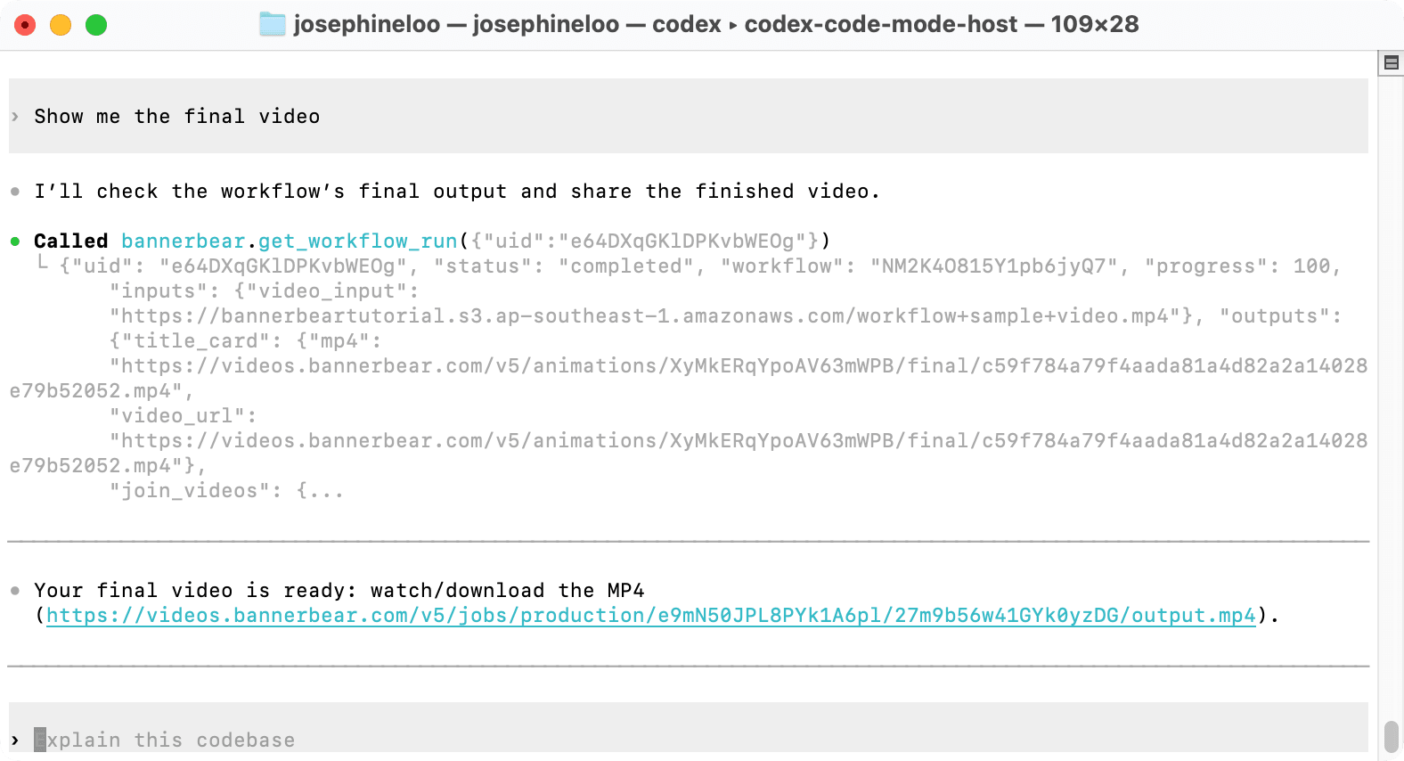 a screenshot of video returned using Bannerbear MCP in Codex.png