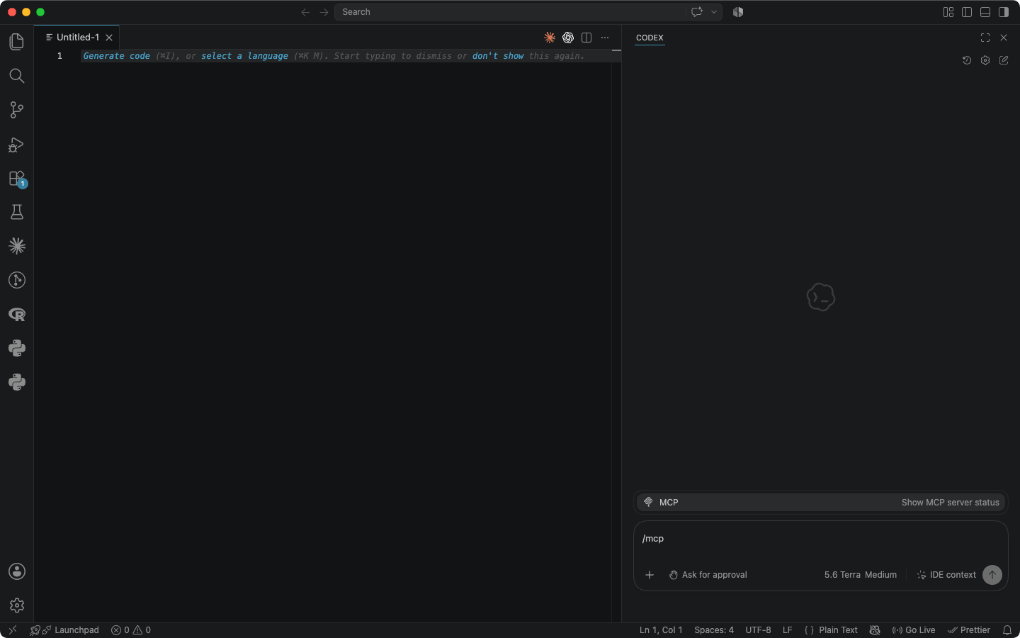 a screenshot of typing /MCP in VS Code Codex extension.png