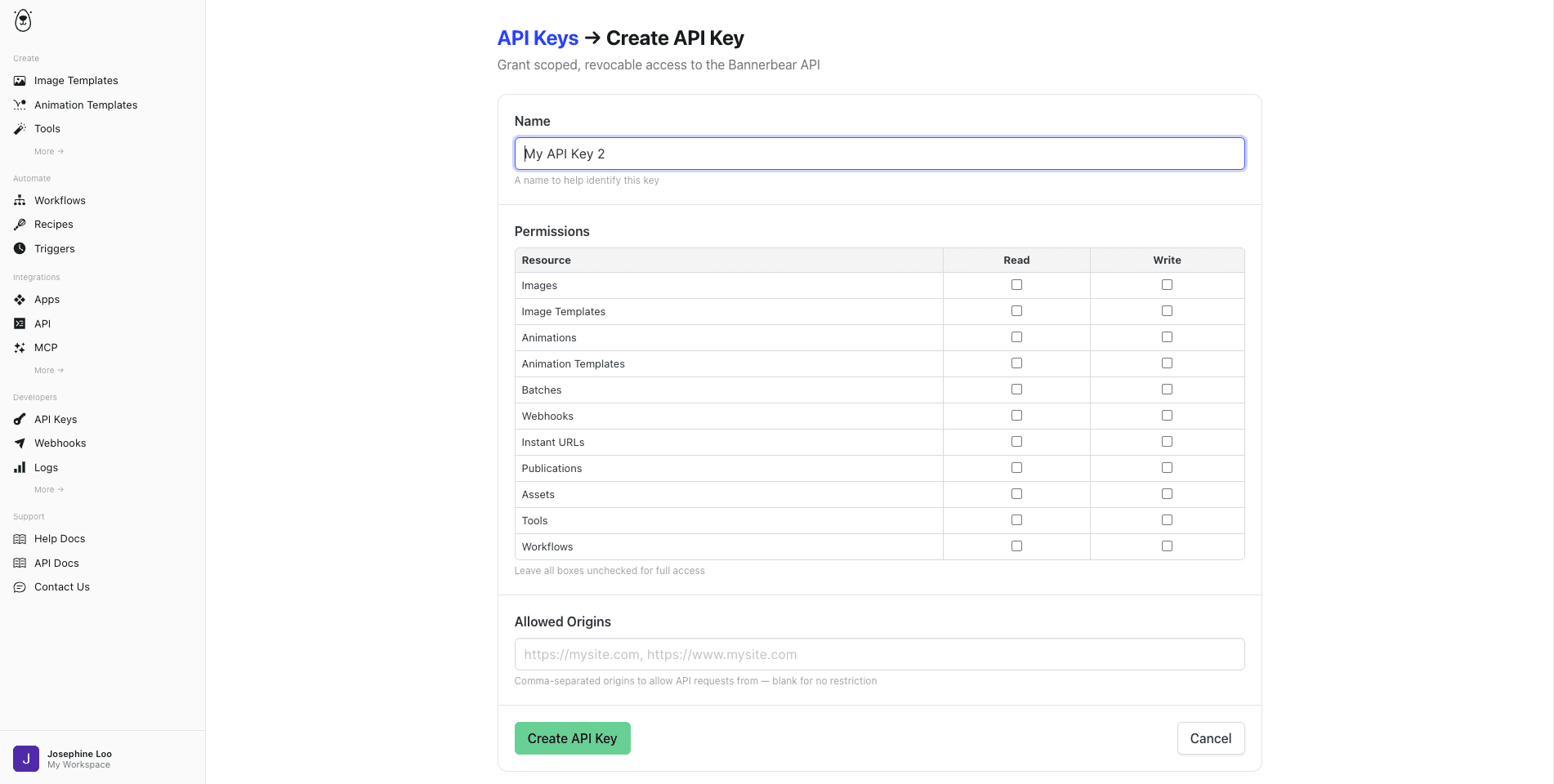 a screenshot of creating a new Bannerbear API Key.png
