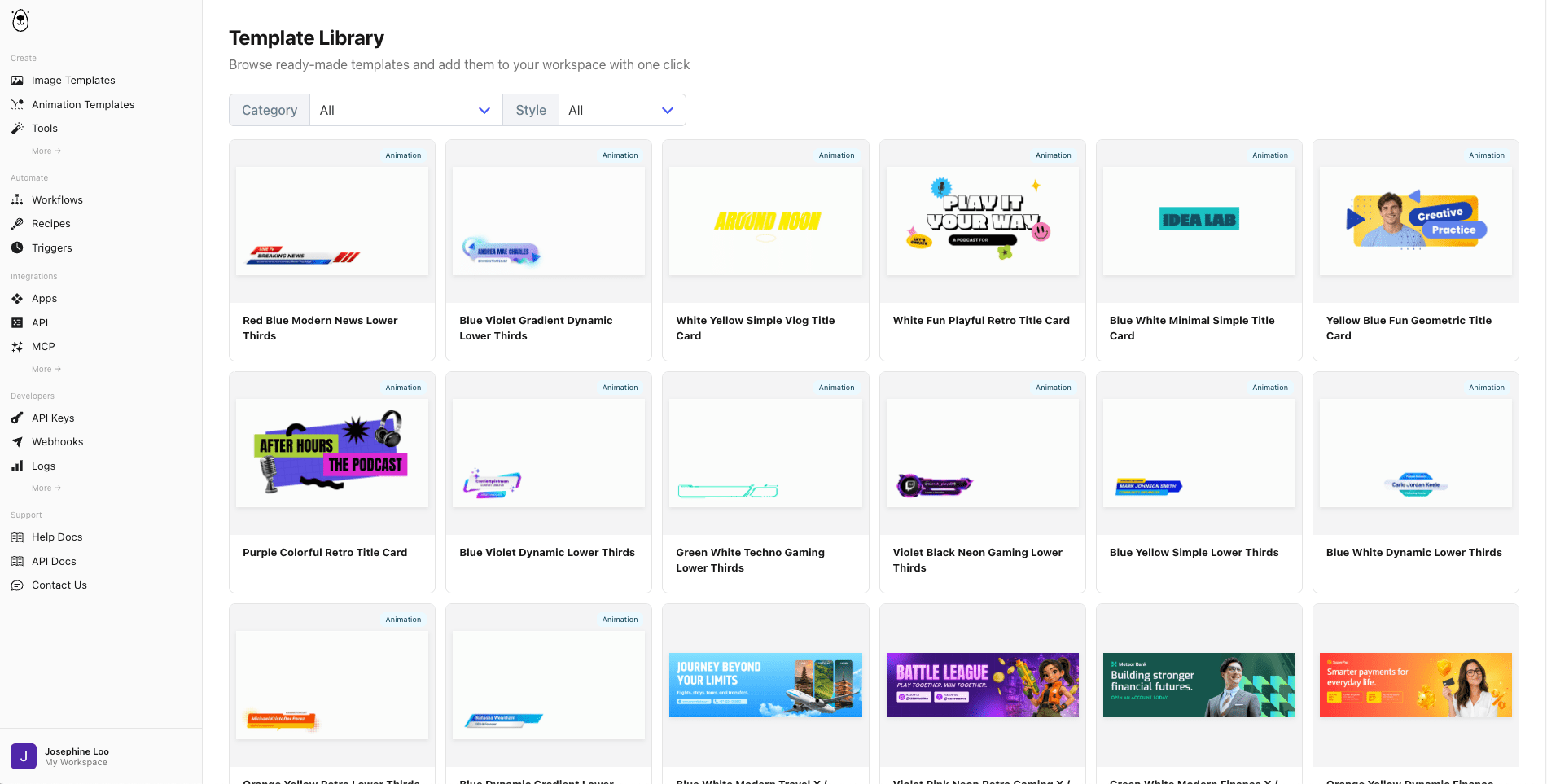 a screenshot of Bannerbear Template Library.png